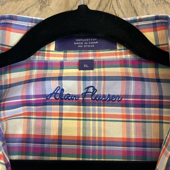 Alan Flusser men’s plaid long sleeve button down size XL - Picture 5 of 7